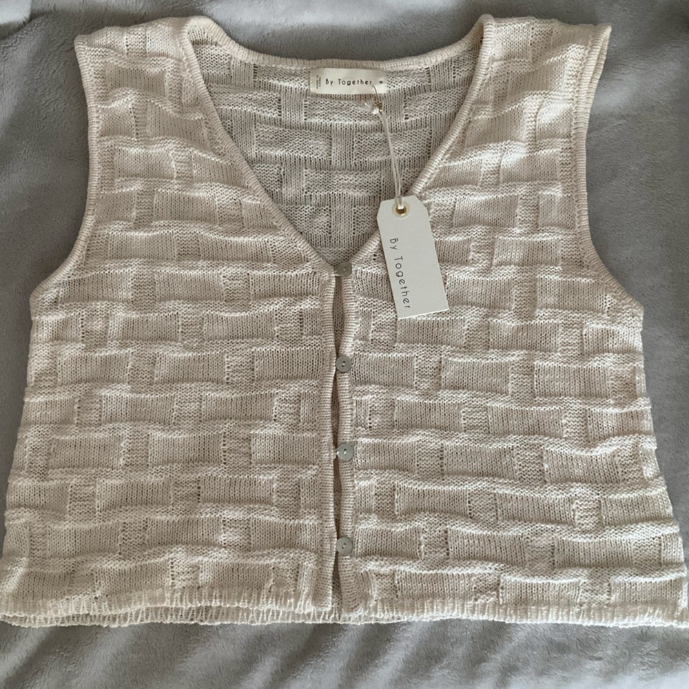 By Together knit button crop